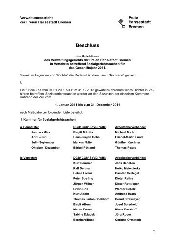 GVP-ER-SG-11.pdf - Verwaltungsgericht Bremen