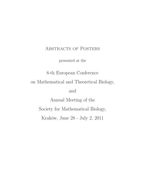 Abstracts of Posters 8-th European Conference on Mathematical ...