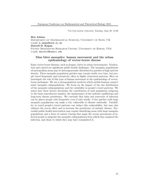 Abstracts of Posters 8-th European Conference on Mathematical ...