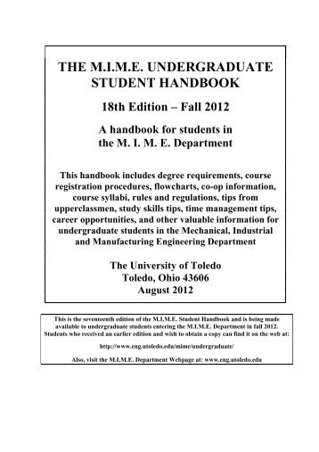 MIME Handbook Fall 2012 - College of Engineering - The University ...
