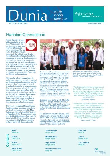 Hahnian Connections - United World College of South East Asia