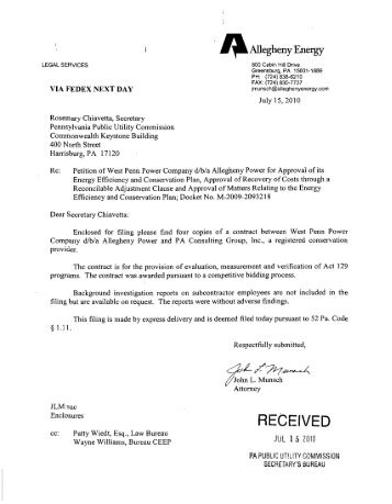 contract between west penn power & pa consulting - Pennsylvania ...