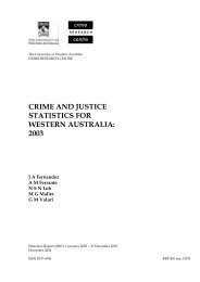 Crime and Justice Statistics for WA - The University of Western ...