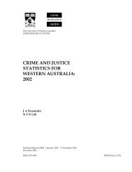 crime and justice statistics for western australia - The University of ...