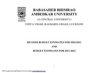 BABASAHEB BHIMRAO AMBEDKAR UNIVERSITY - BBAU, Lucknow