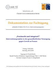 Dokumentation zur Fachtagung - SIGNAL - Intervention