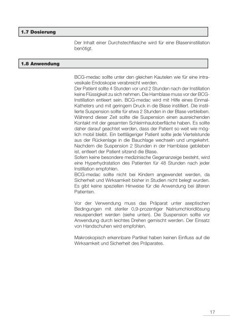 BCG-medac Basisdokumentation - medac GmbH