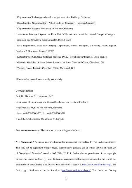 Head and Neck Paragangliomas in Von Hippel-Lindau Disease and ...