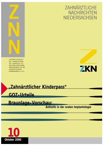 Zahnärztlicher Kinderpass - Zahnärztekammer Niedersachsen