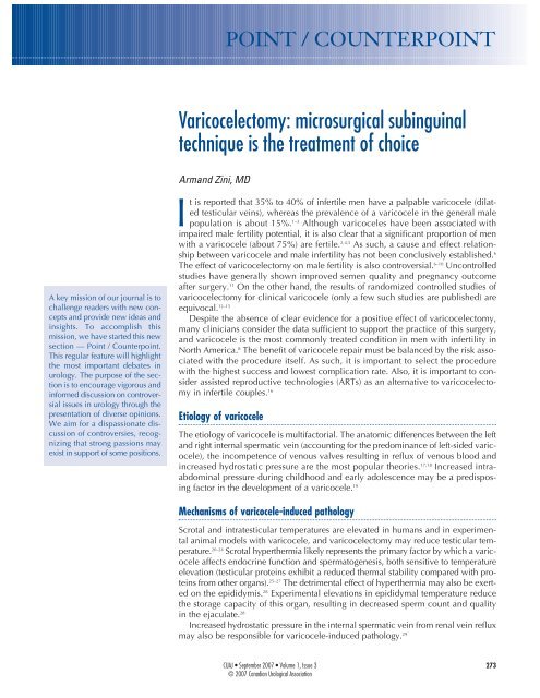 Varicocelectomy: microsurgical subinguinal technique - Canadian ...
