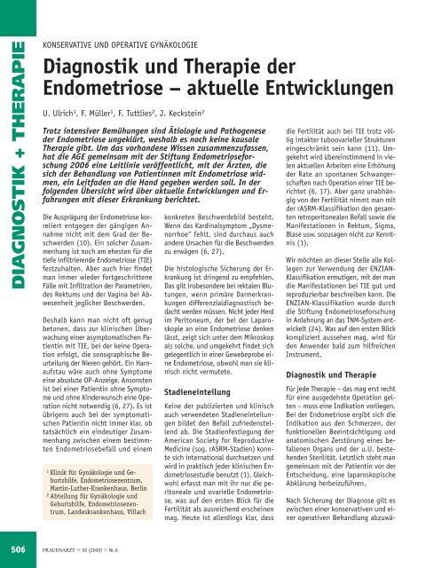 Diagnostik und Therapie der Endo metriose – aktuelle ... - Frauenarzt