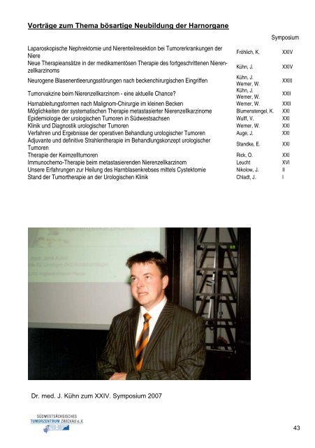 25 Jahre Onkologie-Symposium Zwickau - Südwestsächsisches ...