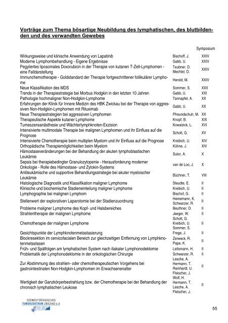 25 Jahre Onkologie-Symposium Zwickau - Südwestsächsisches ...