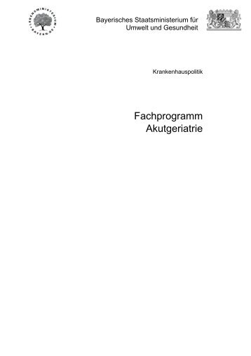 Fachprogramm Akutgeriatrie - Kompetenz-Centrum Geriatrie