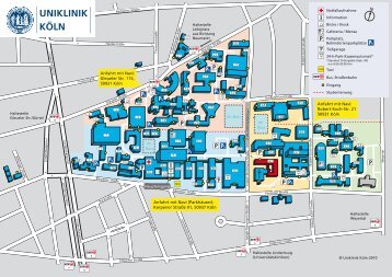 Lageplan der Uniklinik Köln - Medizinische Fakultät