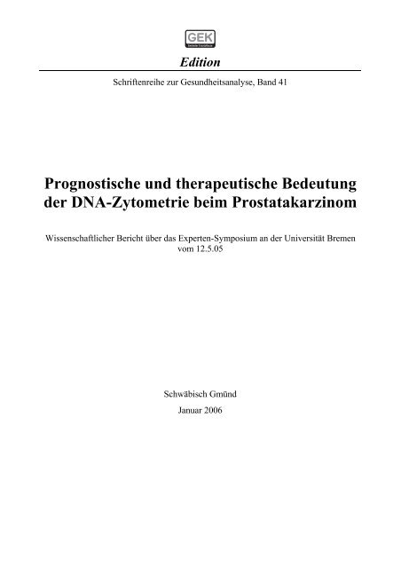 Prognostische und therapeutische Bedeutung der DNA-Zytometrie