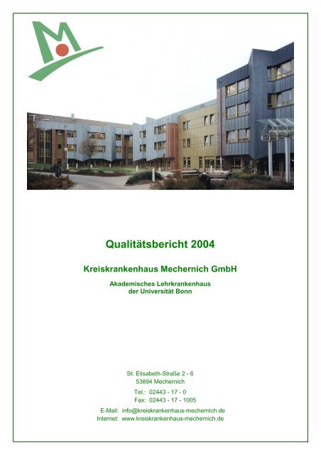 Qualitätsbericht 2004 Kreiskrankenhaus Mechernich GmbH