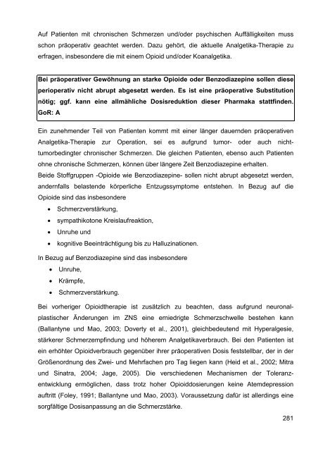 S3-Leitlinie ‚Behandlung akuter perioperativer und ... - Arztbibliothek