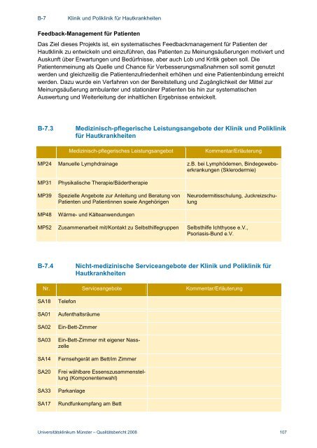 Strukturierter Qualitätsbericht