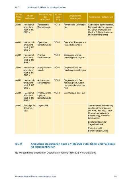 Strukturierter Qualitätsbericht