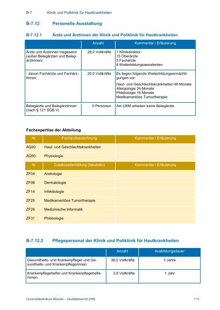 Strukturierter Qualitätsbericht