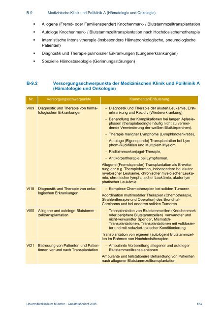 Strukturierter Qualitätsbericht