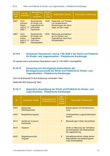 Strukturierter Qualitätsbericht