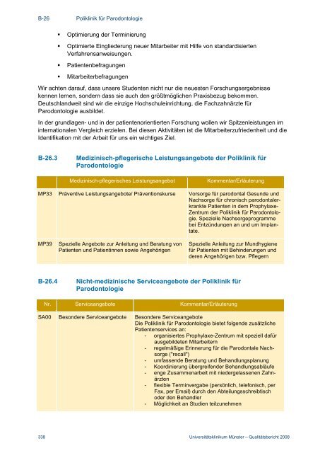 Strukturierter Qualitätsbericht