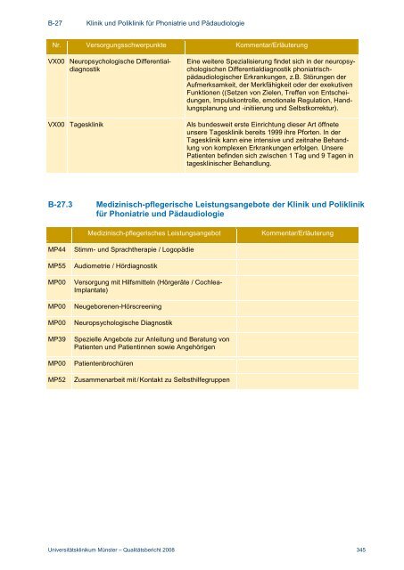 Strukturierter Qualitätsbericht