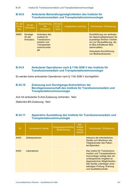 Strukturierter Qualitätsbericht