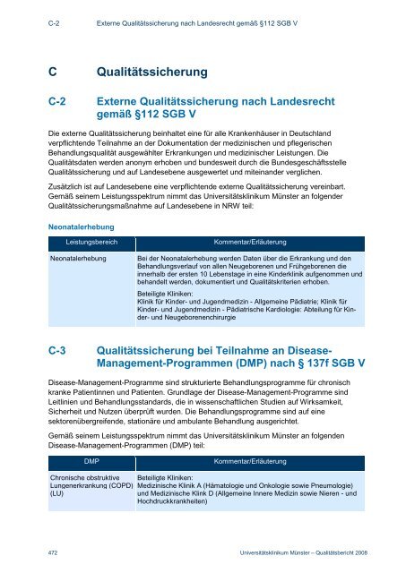 Strukturierter Qualitätsbericht