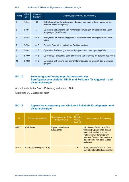 Strukturierter Qualitätsbericht