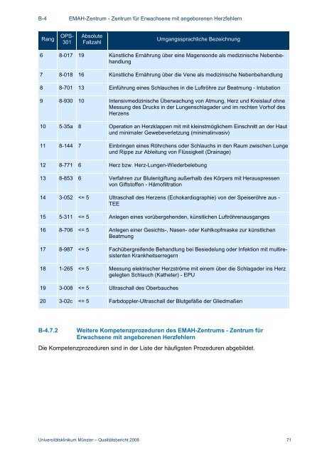 Strukturierter Qualitätsbericht