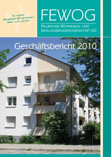 3. Anhang des Jahresabschlusses 2010 - FEWOG Fellbach