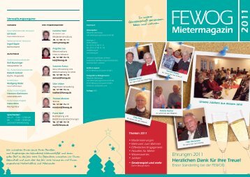 Ehrungen 2011 Herzlichen Dank für Ihre Treue! - FEWOG Fellbach