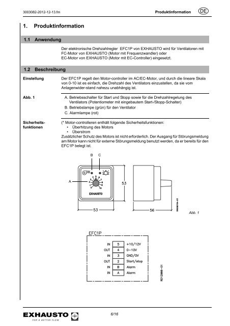 EFC1P for fans with EC-motor - exhausto.de