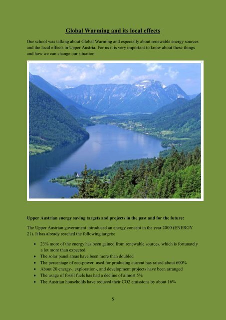 The Brochure - GLOBAL WARMING and local effects