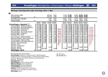 923 Kreuzlingen – Bottighofen – Scherzingen ... - Bahn mit Bus