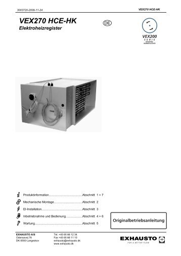 VEX270 HCE-HK Elektroheizregister - exhausto.de