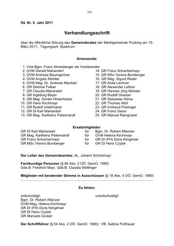 lfd Nr. 6 vom 15. März 2011 - Gemeinde Pucking