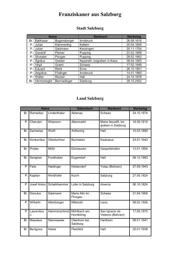 Franziskaner aus Salzburg