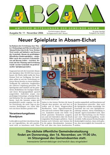 Gemeindezeitung November 2006 - Absam