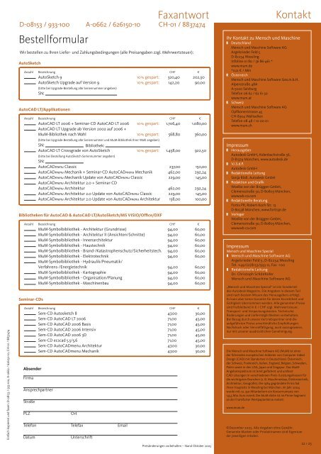 AutoCADmenu - Mensch und Maschine