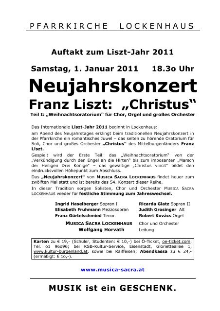 Pressetext - Lisztomania 2011