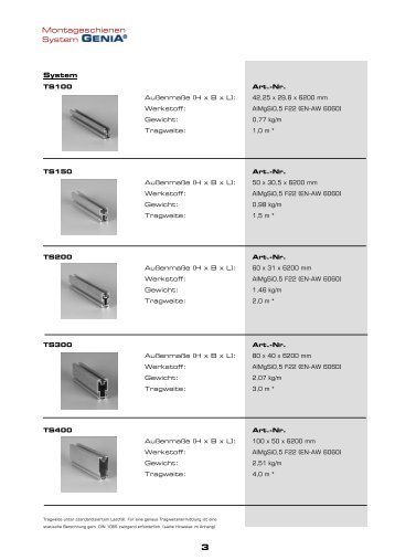 Produktkatalog Montagesysteme GENIA