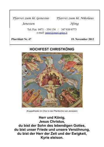 Pfarrblatt 47/2012 vom 19.11.2012 (776 KB