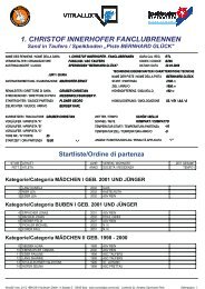 Startliste - Speikboden