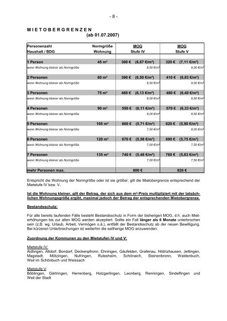 Interne Regelungen / SGB XII + SGB II (Stand 04/10)