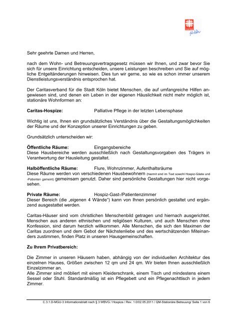 Information zum Wohn- und Teilhabegesetz NRW - Diözesan ...