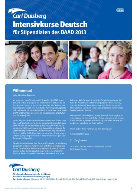 Intensivkurse Deutsch für Stipendiaten des DAAD 2013
